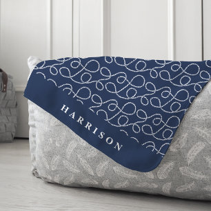 Nautical Rope Pattern, gepersonaliseerd Sherpa Deken
