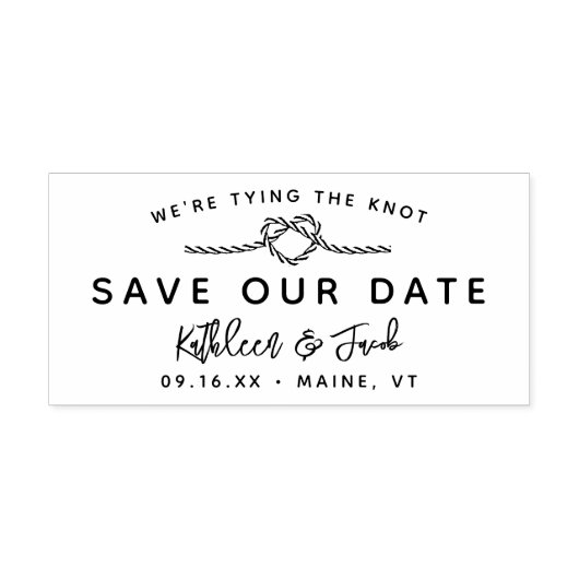 Nautical Rope Tying the Knot Save the Date Rubberstempel (Afrduk)