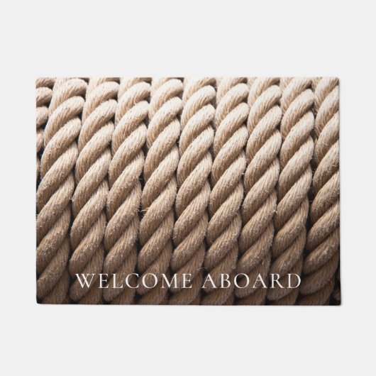 Nautical Rope Welcome Aboard Deurmat (Voorkant)