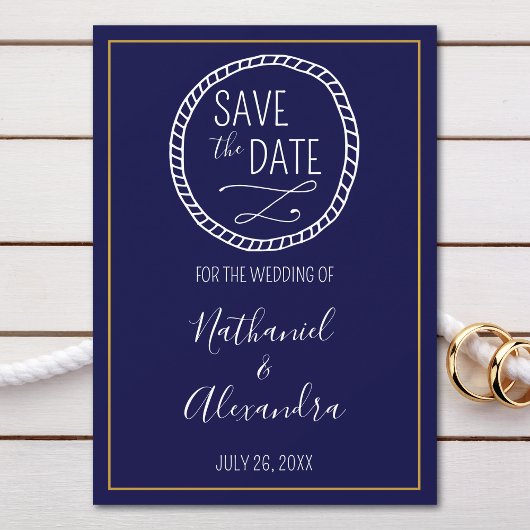 Nautical Rope Wreath Wedding Save the Date