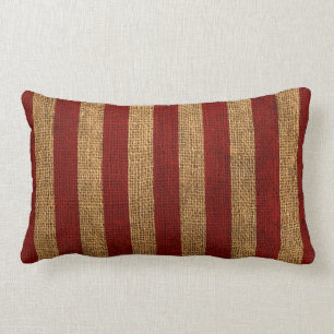 Nautical Rustic Red Stripe Kussen