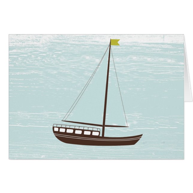 Nautical Sail Boat All Occasion Note Kaart (Voorkant Horizontaal)