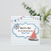 Nautical Sailboat Baby Shower Invitations pour gar (Debout devant)