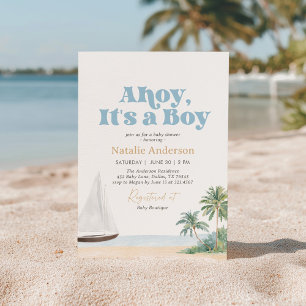 Nautical Sailboat Baby Shower Kaart