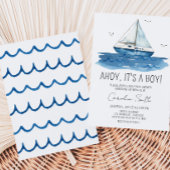 Nautical Sailboat Baby shower Kaart