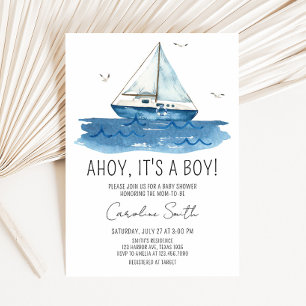 Nautical Sailboat Baby shower Kaart
