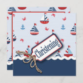 Nautical Sailboat Baptisme Kaart (Voorkant / Achterkant)