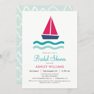 Nautical Sailboat Bridal Shower Kaart