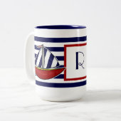 Nautical Sailboat Coffee Mok (Voorkant links)