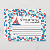 Nautical Sailboat Confetti Mots de conseil Carte (Devant / Derrière)