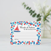 Nautical Sailboat Confetti Mots de conseil Carte (Debout devant)