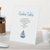 Nautical Sailboat Cookie Table Boy Baby Shower Reclamebord Met Voetstuk (Insitu)