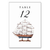 Nautical Sailboat Mariage Numéro de table (Dos)