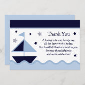 Nautical/Sailboat/Navy Baby shower - Hartelijk dan Bedankkaart (Voorkant / Achterkant)