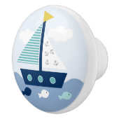 Nautical Sailboat Nursery Drawer Pull Knob Keramische Knop (Rechts)