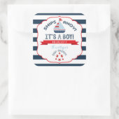 Nautical Sailboat Red Boy Baby shower Étiquette (Sac)
