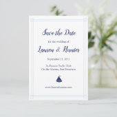 Nautical Sailboat Save the Date (Staand voorkant)