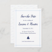 Nautical Sailboat Save the Date (Voorkant / Achterkant)