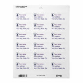 Nautical sailboat/ship/vessel blue silhouette etiket (Full Sheet)