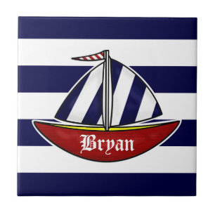 Nautical Sailboat Wall Tile Tegeltje