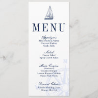 Nautical Sailboat Wedding Menu