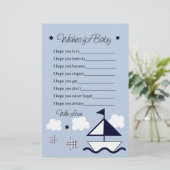 Nautical Sailboat Wishes for Baby Letter (Staand voorkant)