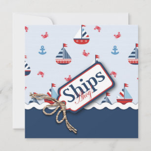 Nautical Sailboats Baby Shower Invitations