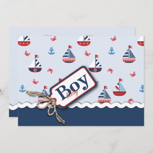 Nautical Sailboats Baby Shower Invitations (Devant / Derrière)