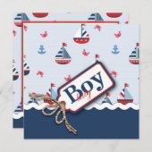 Nautical Sailboats Baby Shower Invitations (Devant / Derrière)