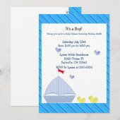 Nautical Sailboot Baby Boy Shower Uitnodiging (Voorkant / Achterkant)