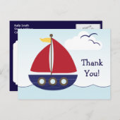 Nautical Sailboot Dank je Briefkaart (Voorkant / Achterkant)