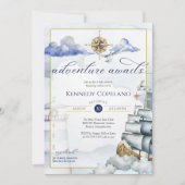  Nautical Sailing Adventure Boy Baby shower Kaart (Voorkant)