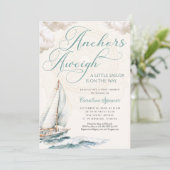 Nautical Sailing Anchor Aweigh Baby Shower Kaart (Staand voorkant)