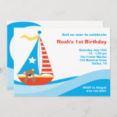 Nautical Sailing Beer Uitnodiging (Voorkant / Achterkant)