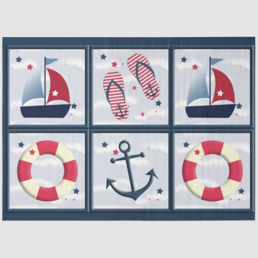 Nautical Sailing Design Decoupage Tissuepapier (Voorkant)