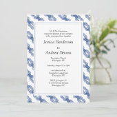 Nautical Sailing Rope Wedding Invitation Kaart (Staand voorkant)