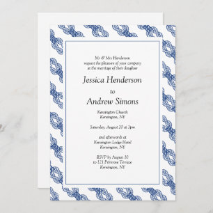 Nautical Sailing Rope Wedding Invitation Kaart