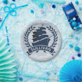 Nautical Sailing Ship | Aangepaste oceaangolven Papieren Bordje (Feest)