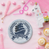 Nautical Sailing Ship | Aangepaste oceaangolven Papieren Bordje (Feest)