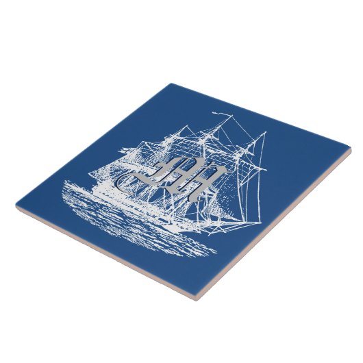 Nautical Sailing Tall verscheept om het even welke Tegeltje (Zijkant)