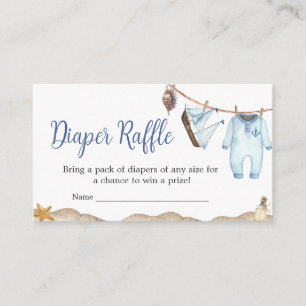 Nautical Sailor Ahoy Baby shower Luier Raffle Informatiekaartje