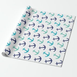 Nautical Sailor Anchors Cadeaupapier
