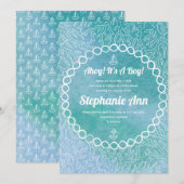 Nautical Sailor Baby Boy Baby Shower Invitations (Devant / Derrière)