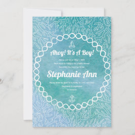 Nautical Sailor Baby Boy Baby Shower Uitnodigingen