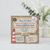 Nautical Sailor Baby Shower Invitations (Debout devant)