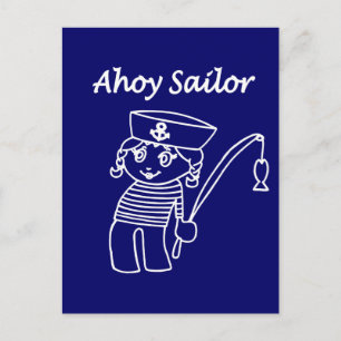 Nautical Sailor Girl Briefkaart