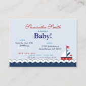 Nautical Sailships Baby Shower-uitnodigingen Informatiekaartje (Achterkant)