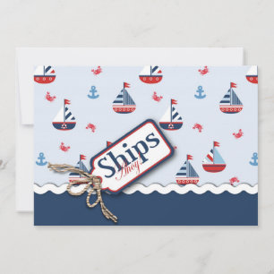 Nautical Sailships Baby Shower-uitnodigingen Kaart