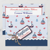Nautical Sailships Baptisme Kaart (Voorkant / Achterkant)