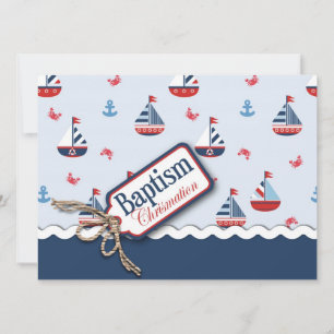 Nautical Sailships Baptisme Kaart